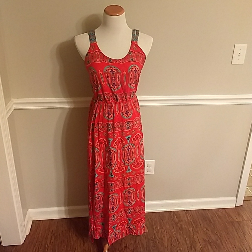 Red maxi dress